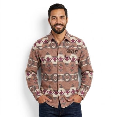 Men's Wrangler Retro Pendleton Round-Up Brown Aztec Shacket