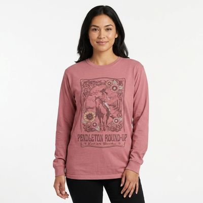 Pendleton Round-Up Dusty Rose Tipton Cowgirl Long Sleeve Tee