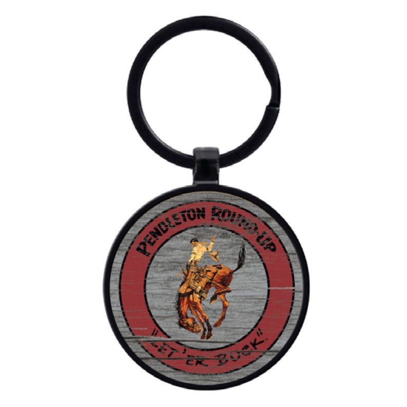 Pendleton Round-Up Wood Keychain