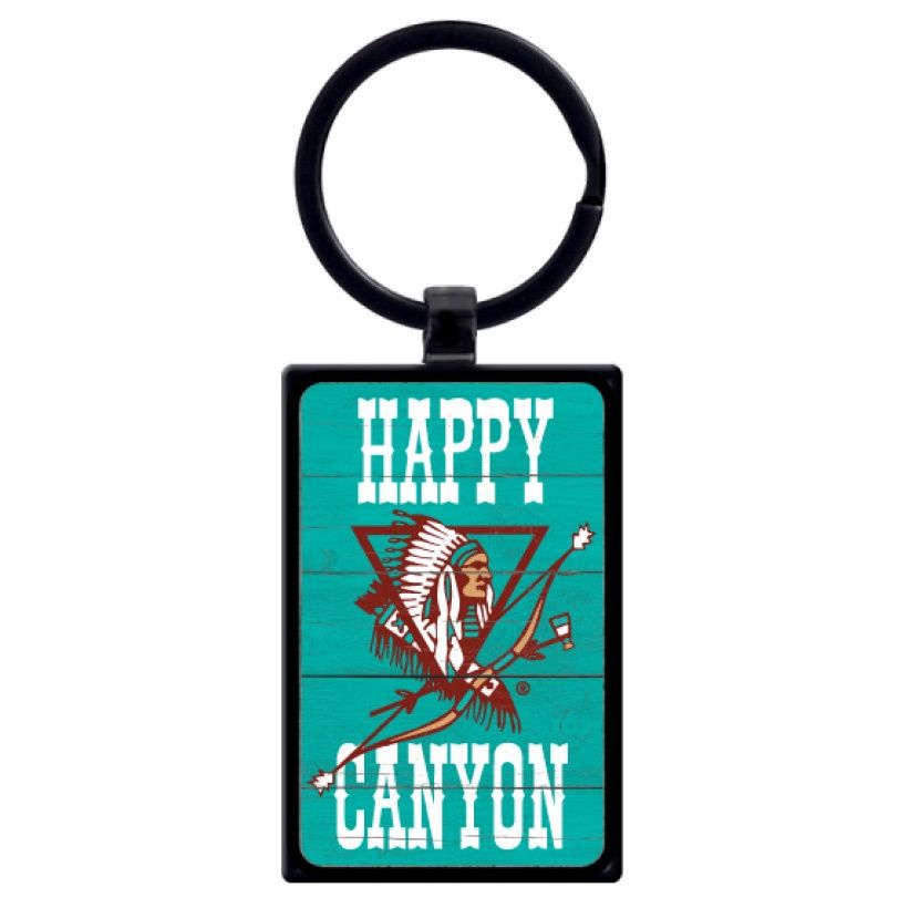 Happy Canyon Wood Keychain
