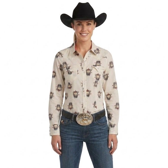 Ladies Tin Haul Pendleton Round-Up Skull Long Sleeve Snap