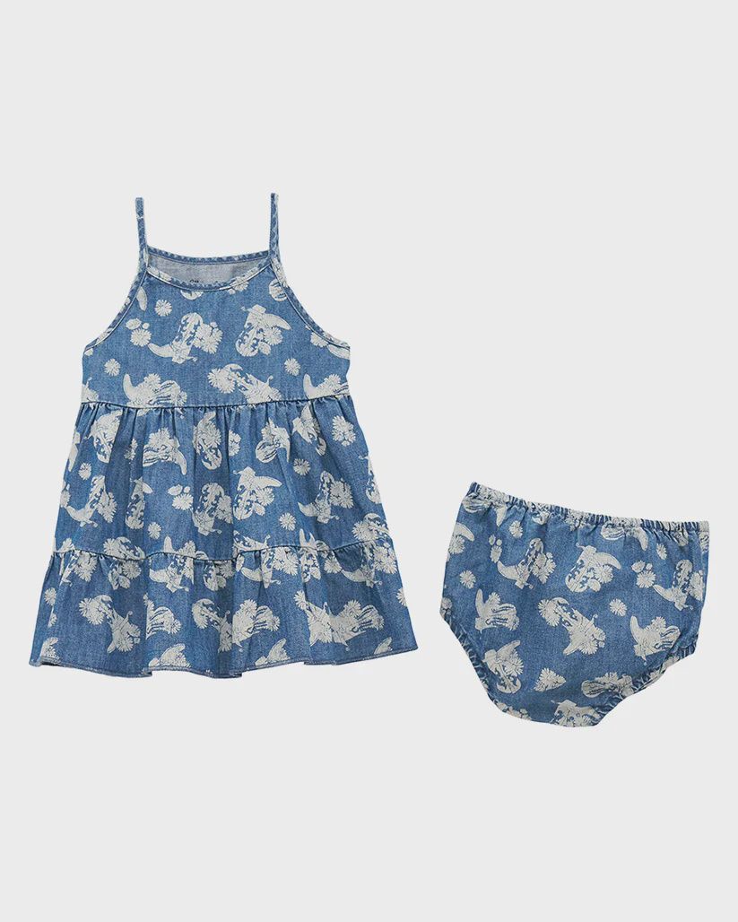 Infant Girls Wrangler Pendleton Round-Up Denim Dress w/ Diaper Cover