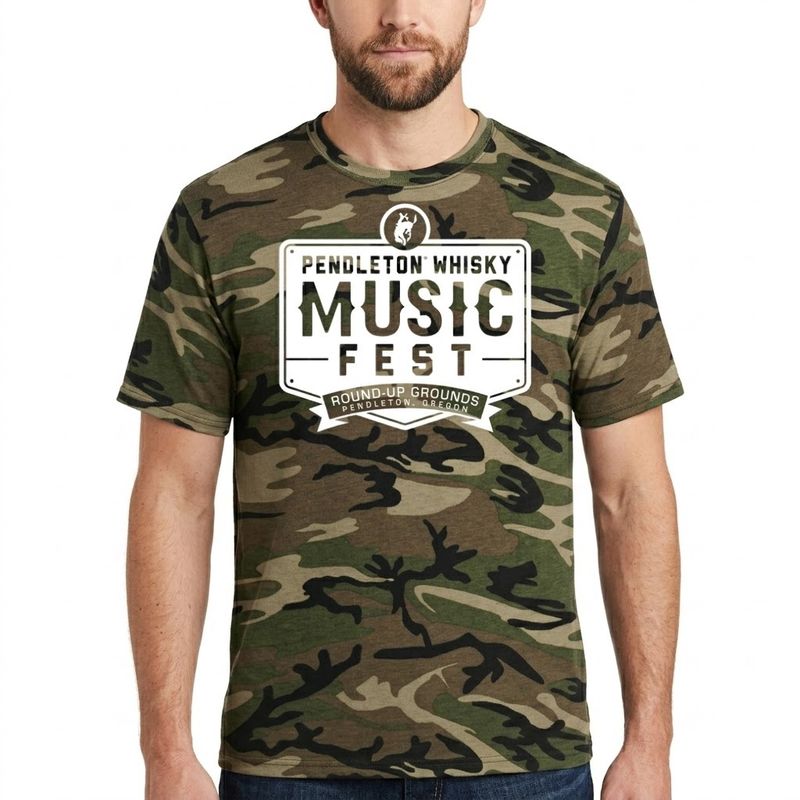 Men's Camo Pendleton Round-Up Whisky Music Fest Tee