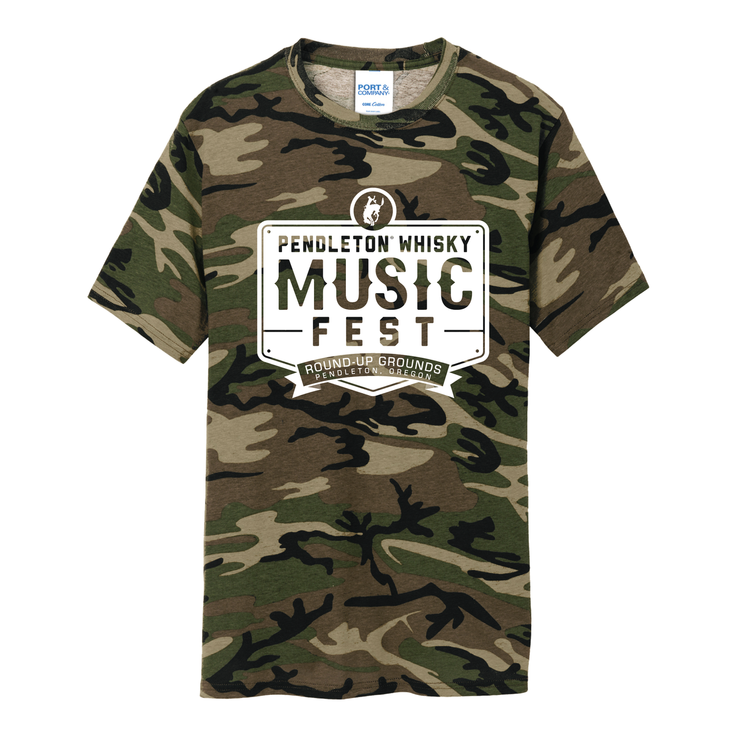Men's Camo Pendleton Round-Up Whisky Music Fest Tee, size: S