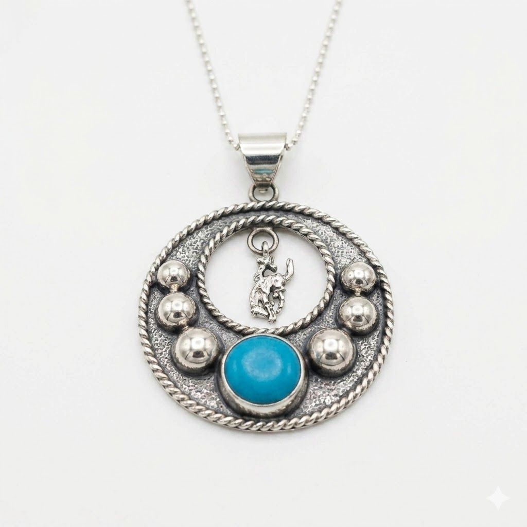 Pendleton Round-Up Vogt Turquoise Stone Necklace