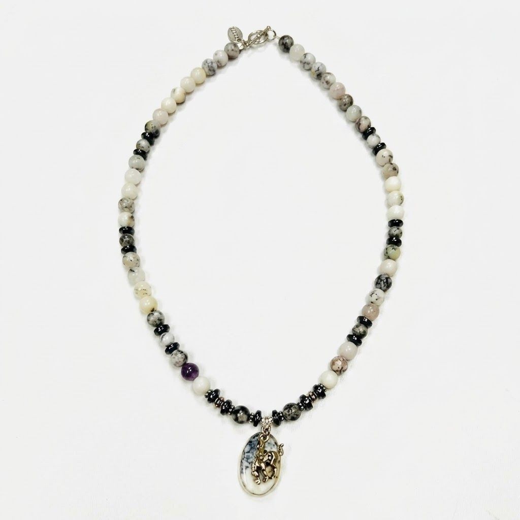 Pendleton Round-Up Dendritic Agate Necklace