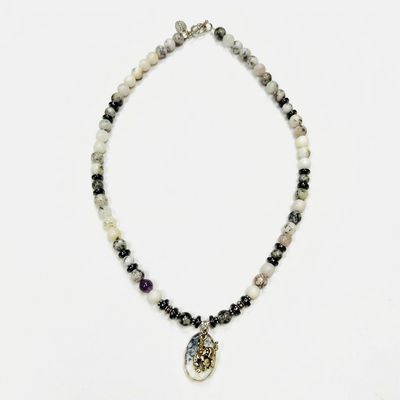 Pendleton Round-Up Dendritic Agate Necklace