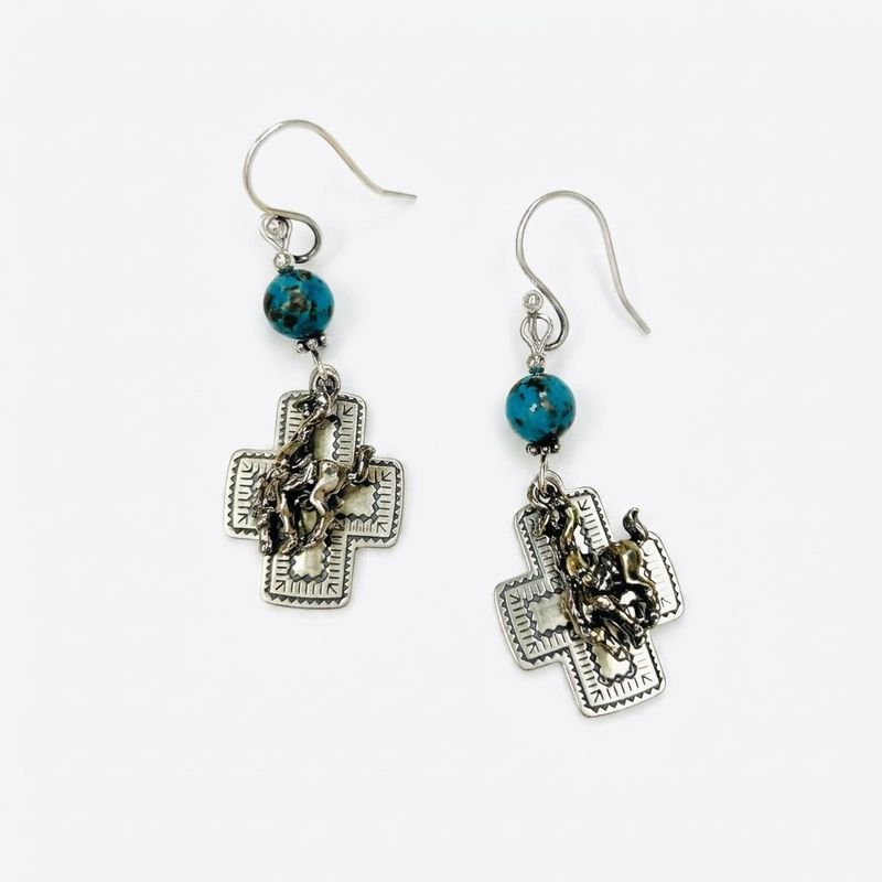 Pendleton Round-Up Santa Fe Cross Earrings