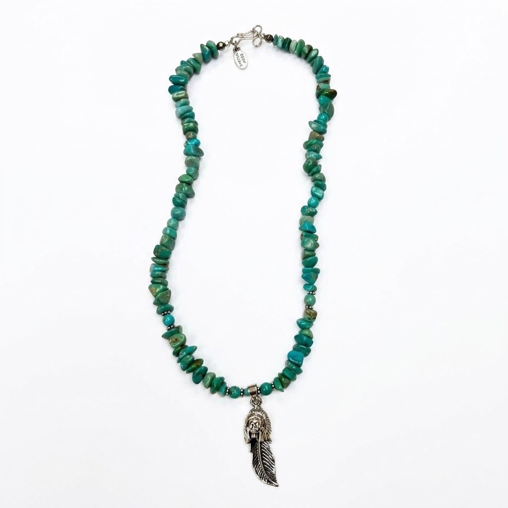 Happy Canyon Turquoise Feather Necklace
