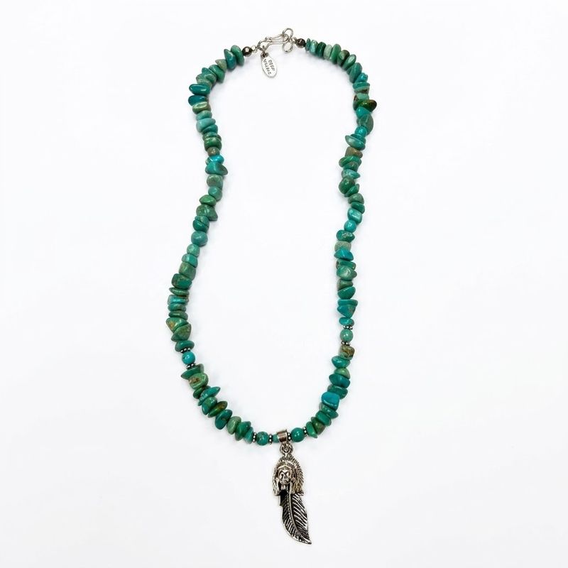 Happy Canyon Turquoise Feather Necklace