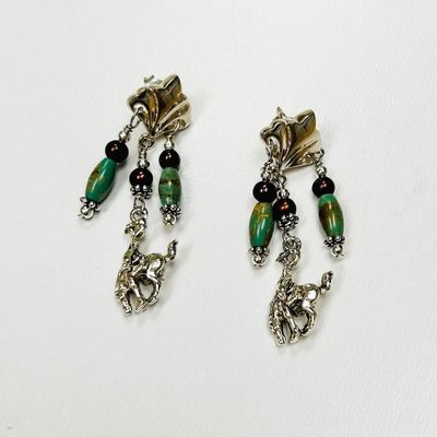 Pendleton Round-Up Green Turquoise Tube Earrings