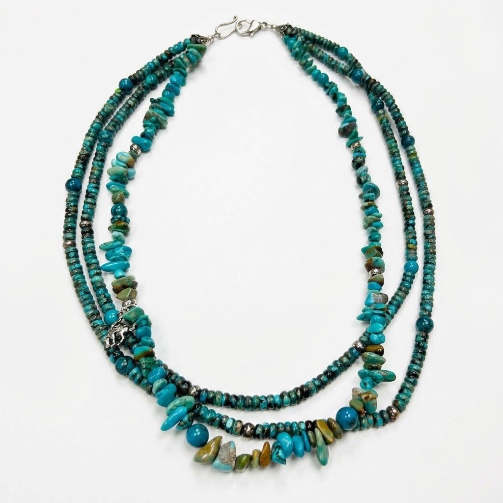 Pendleton Round-Up 3 Strand Turquoise Necklace