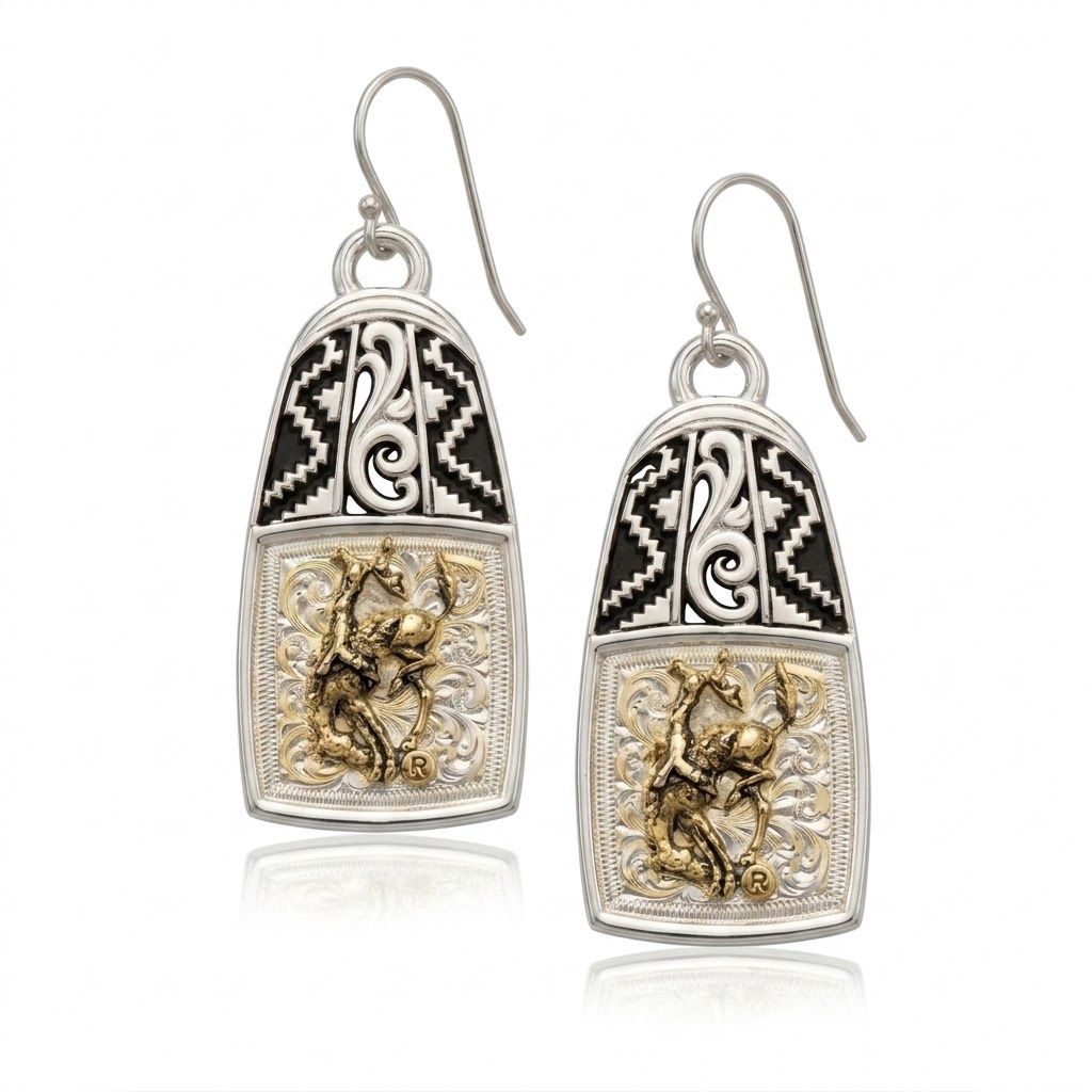 Pendleton Round-Up Montana Silversmiths Aztec Earrings