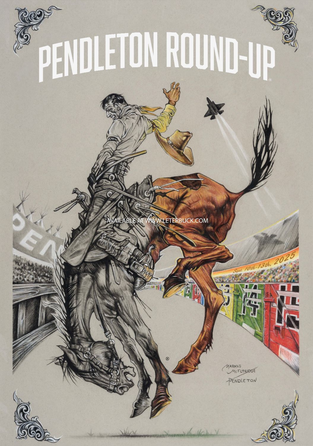 Official 2025 Pendleton Round-Up Poster by Markus McFetridge