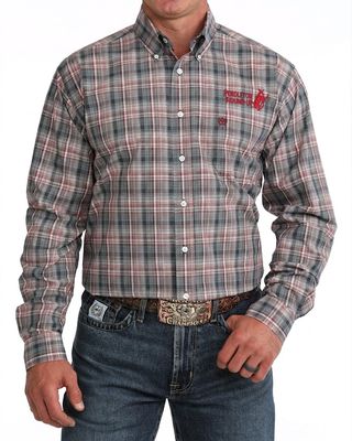Men's Cinch Pendleton Round-Up Blue/Red Plaid Long Sleeve Button Up