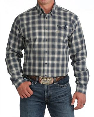 Men's Cinch Pendleton Round-Up Navy Plaid Long Sleeve Button Up