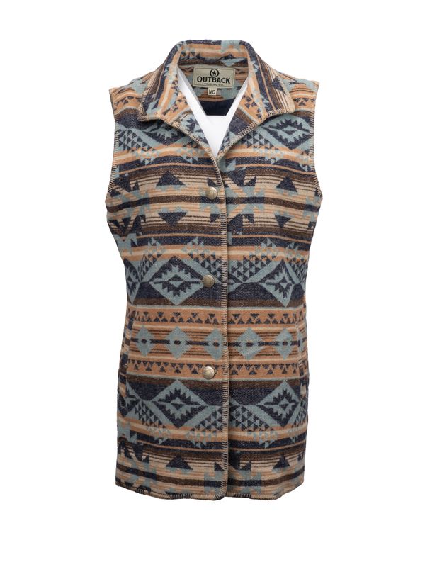 Ladies Outback Pendleton Round-Up Light Blue Stockard Vest