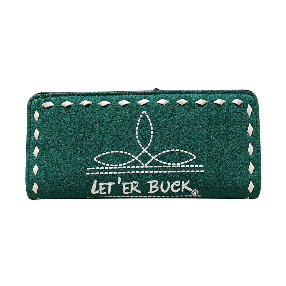 Pendleton Round-Up Teal Suede Boot Stitch Wallet