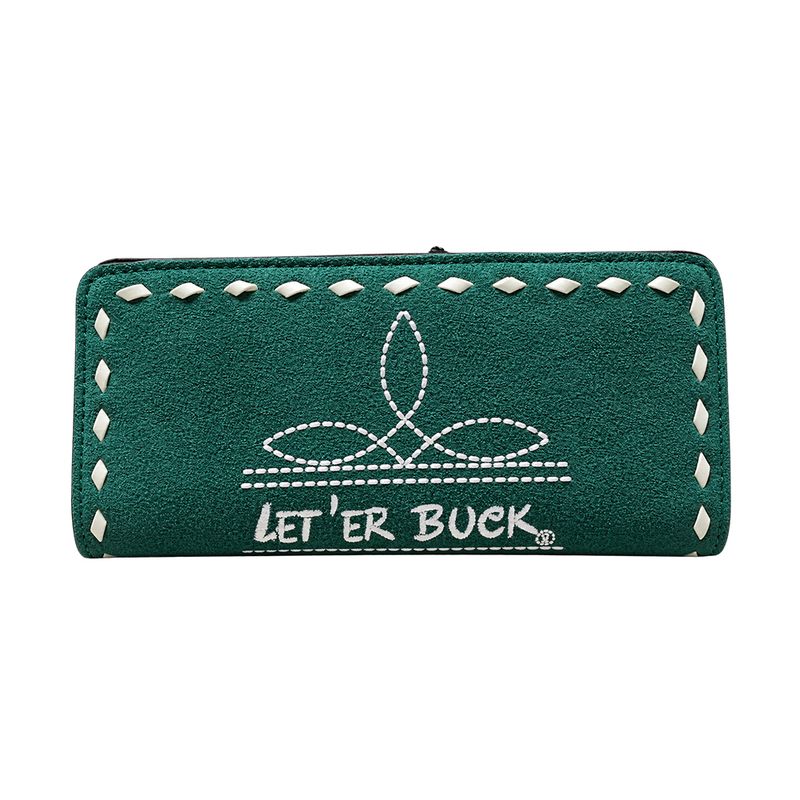 Pendleton Round-Up Teal Suede Boot Stitch Wallet
