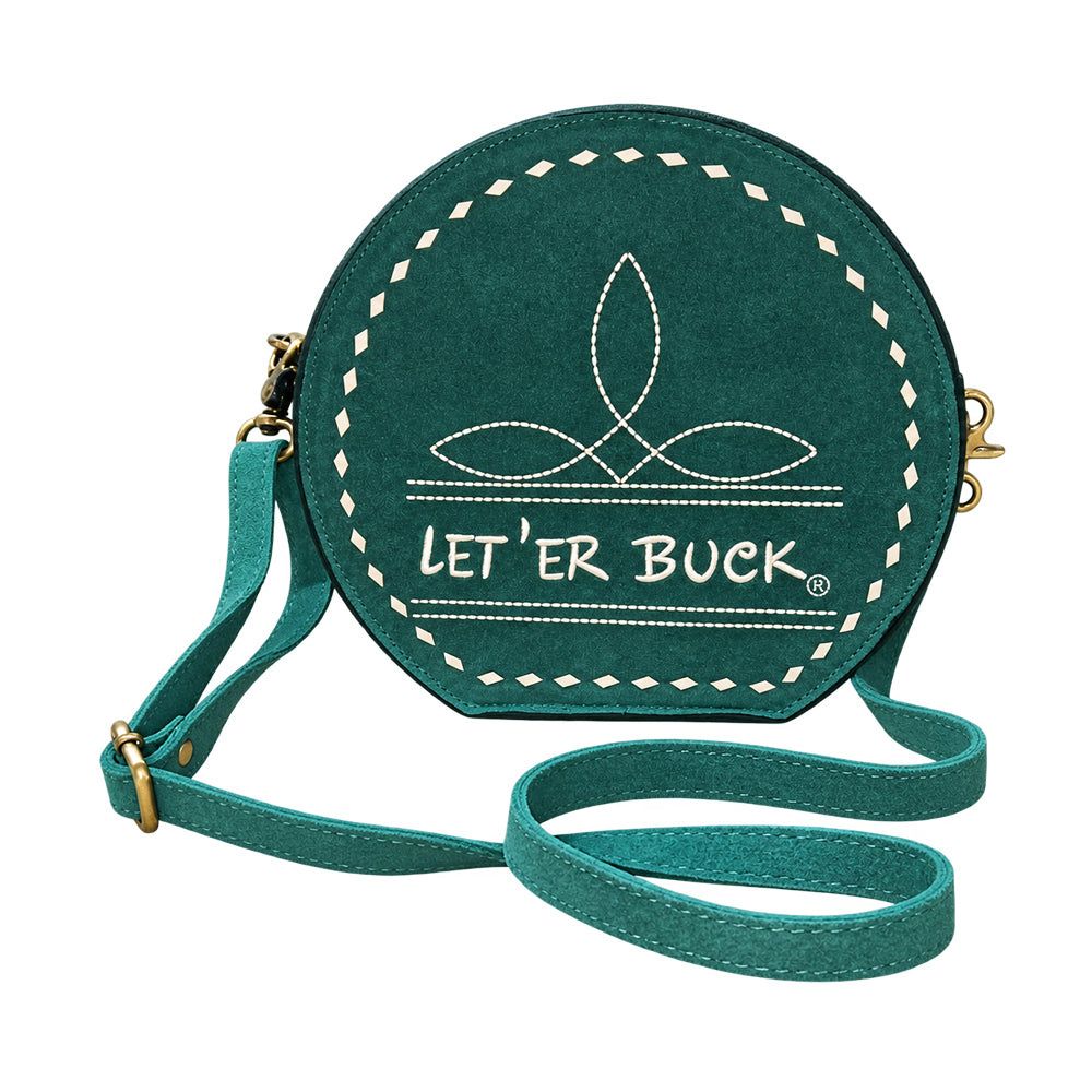 Pendleton Round-Up Teal Suede Boot Stitch Canteen Bag