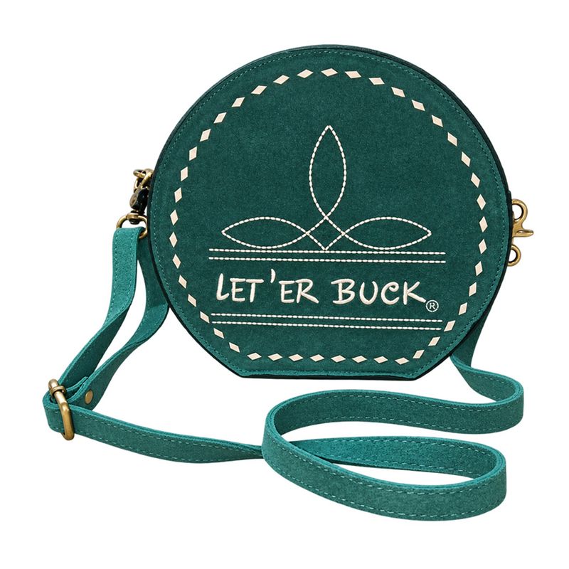 Pendleton Round-Up Teal Suede Boot Stitch Canteen Bag