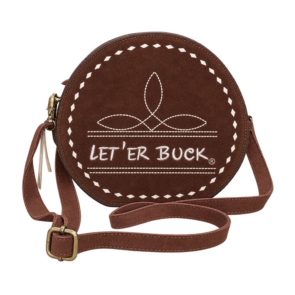 Pendleton Round-Up Brown Suede Boot Stitch Canteen Bag