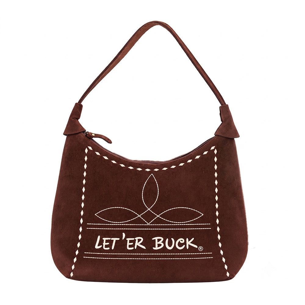 Pendleton Round-Up Brown Suede Hobo Bag