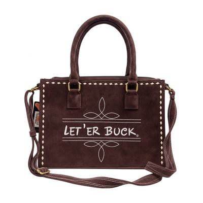 Pendleton Round-Up Brown Suede Boot Stitch Zippered Tote Bag