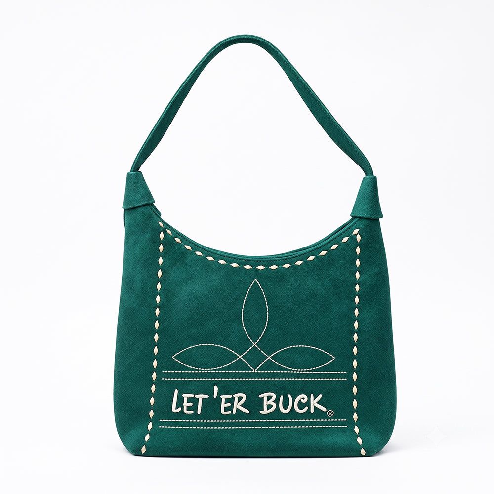 Pendleton Round-Up Teal Suede Hobo Bag