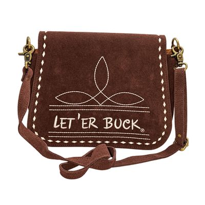 Pendleton Round-Up Brown Suede Boot Stitch Crossbody Bag
