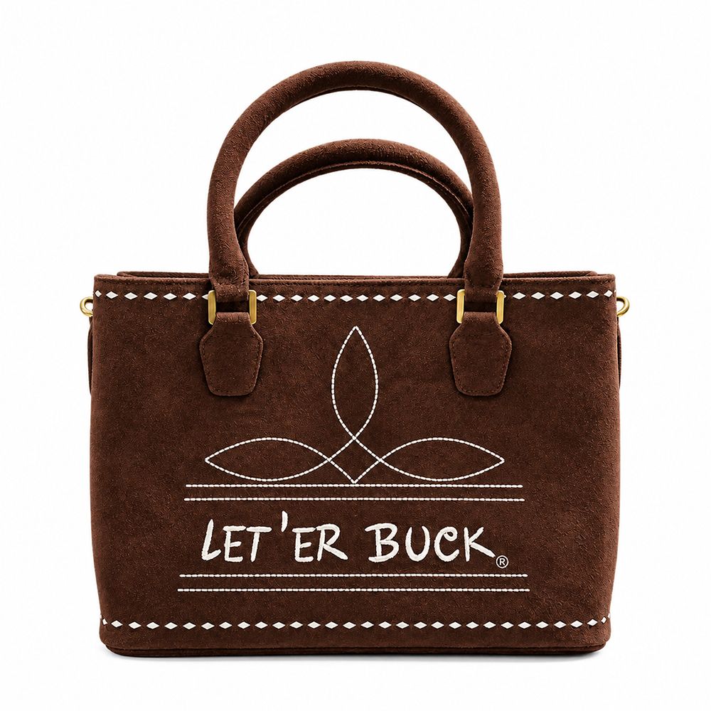 Pendleton Round-Up Brown Suede Boot Stitch Snap Tote Bag