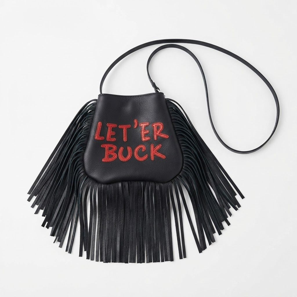 Pendleton Round-Up Black and Red Leather Let 'er Buck Purse