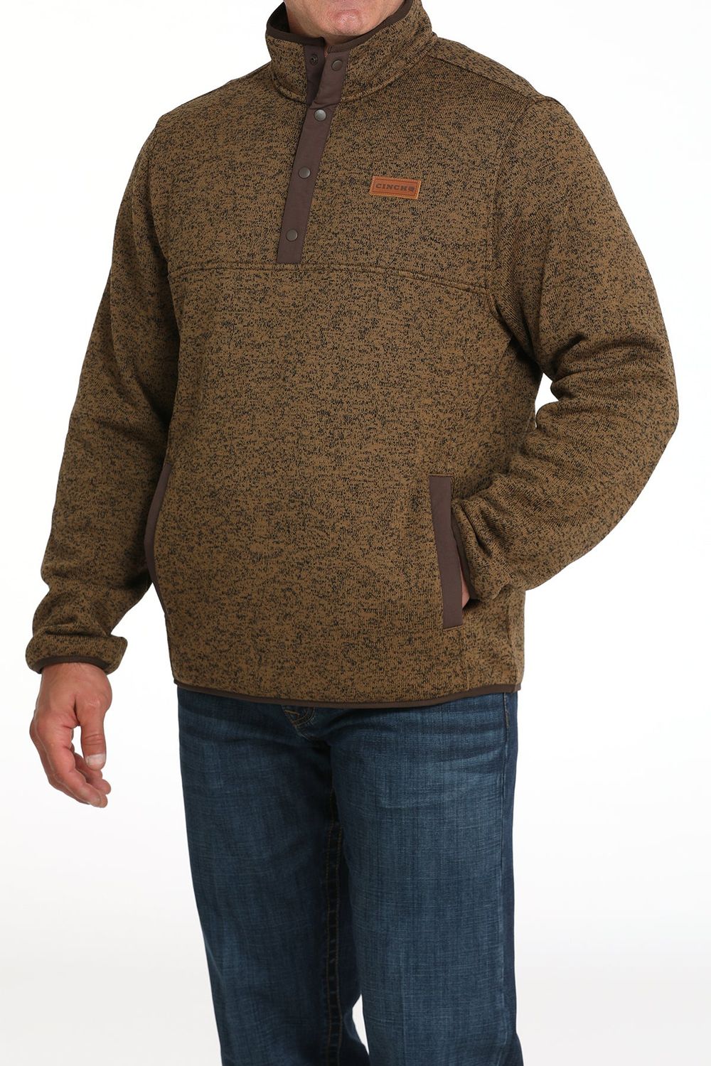Men's Cinch Pendleton Round-Up Brown Chevron 1/4 Snap Pullover
