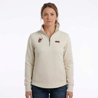 Ladies Cinch Pendleton Round-Up Cream 1/4 Zip Pullover