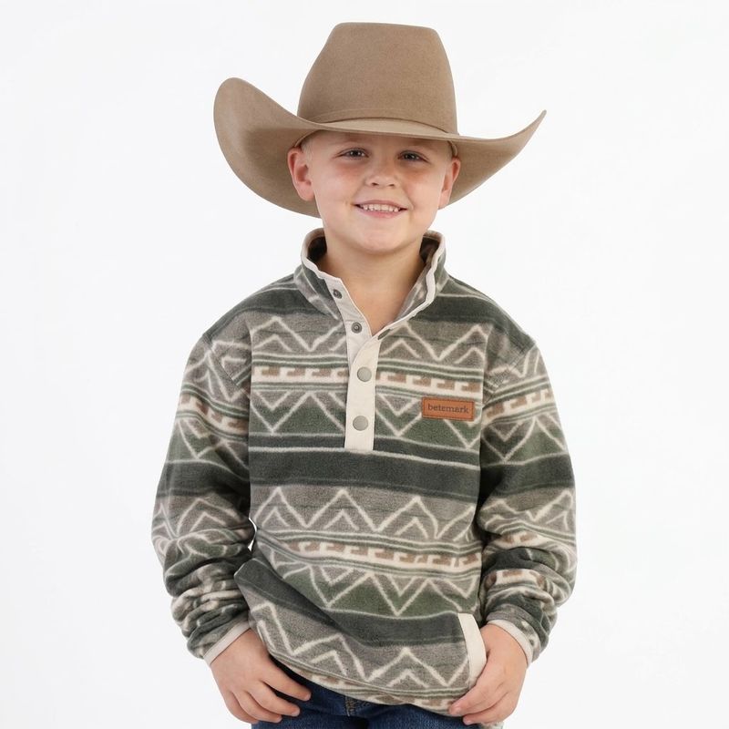 Youth Cinch Pendleton Round-Up 1/2 Button Pullover