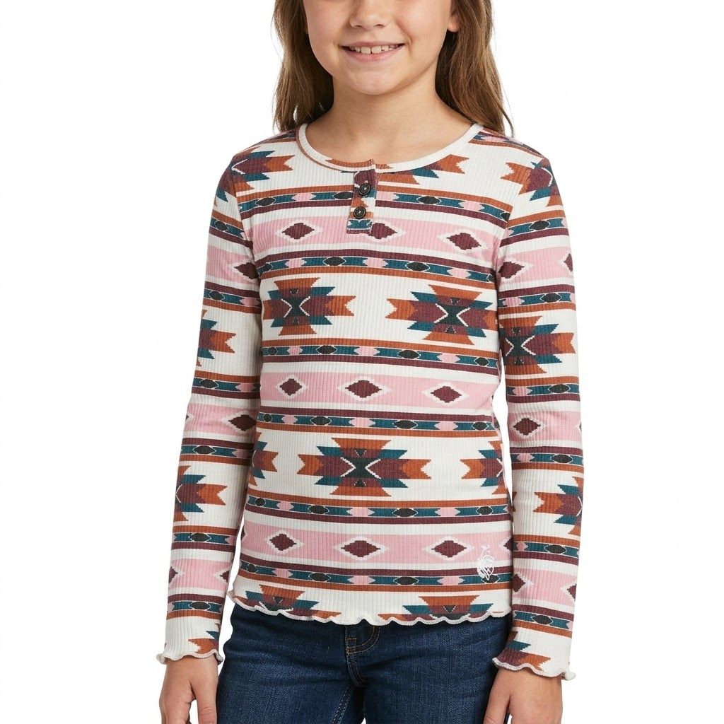 Youth Cruel Girls Pendleton Round-Up Aztec Long Sleeve Henley