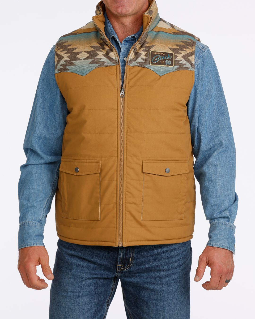 Men's Cinch Pendleton Round-Up Reversible Brown Aztec Vest