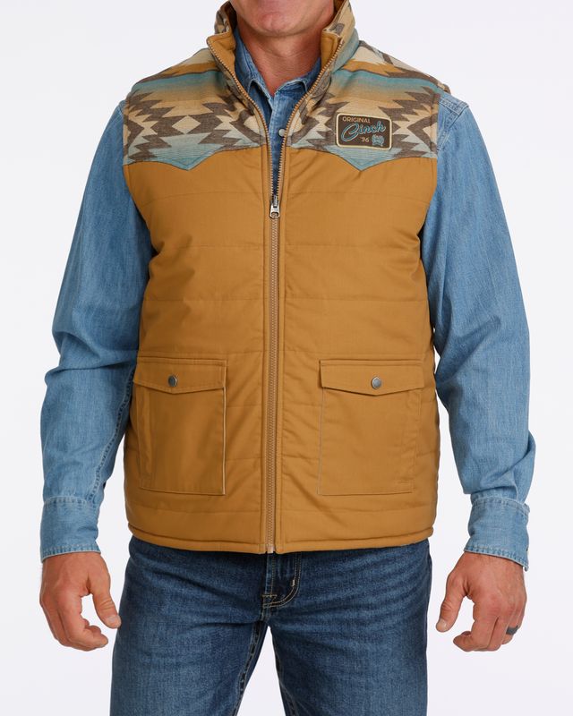 Men's Cinch Pendleton Round-Up Reversible Brown Aztec Vest