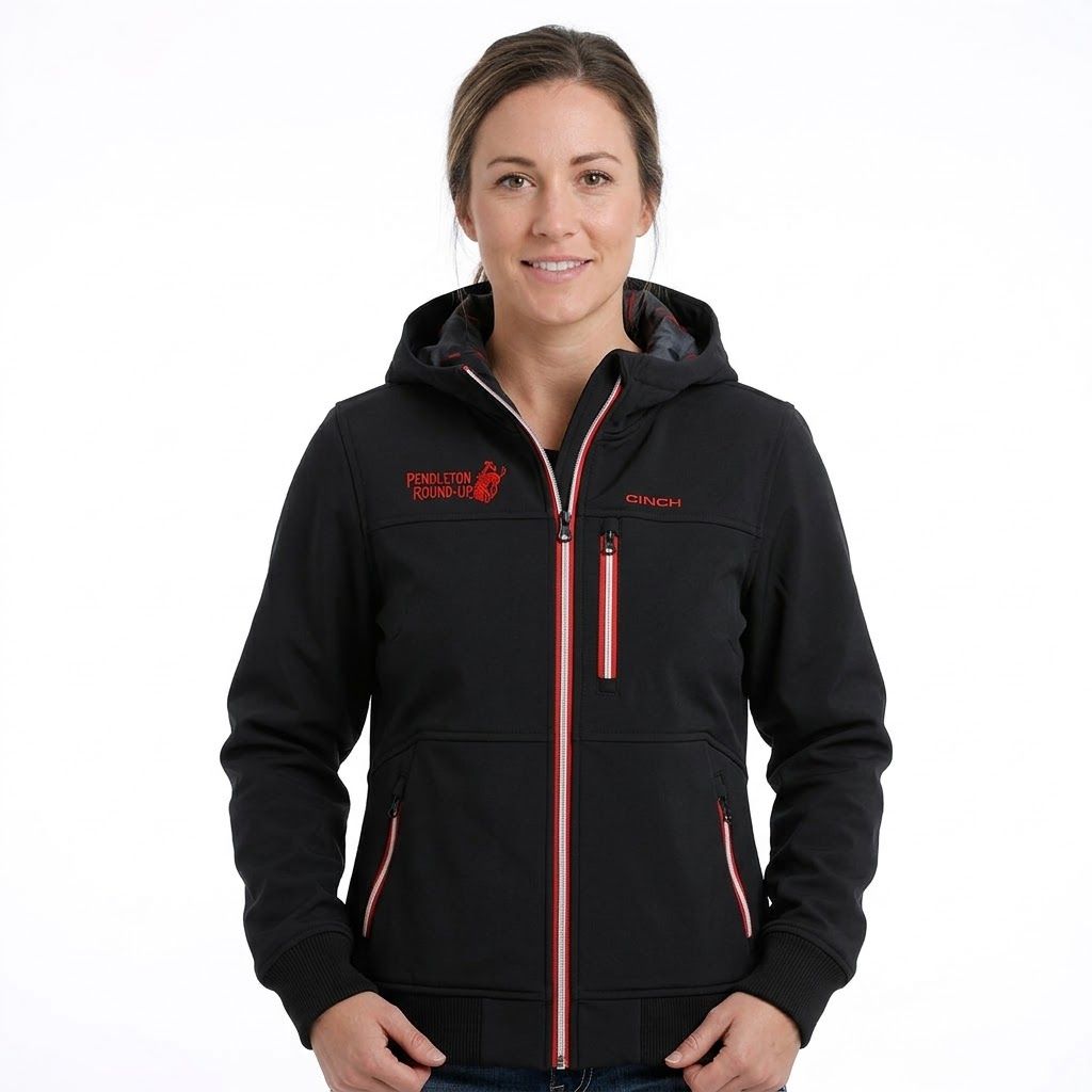 Ladies Cinch Pendleton Round-Up Black/Red Bonded Jacket