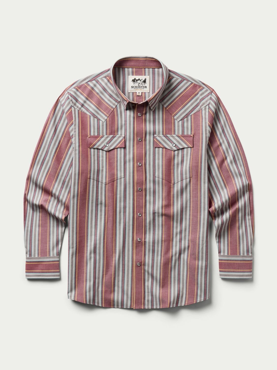 Mens Schaefer Pendleton Round-Up Red Western Stretch Snap Shirt