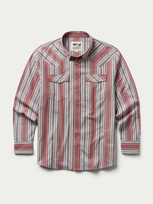 Mens Schaefer Pendleton Round-Up Red Western Stretch Snap Shirt
