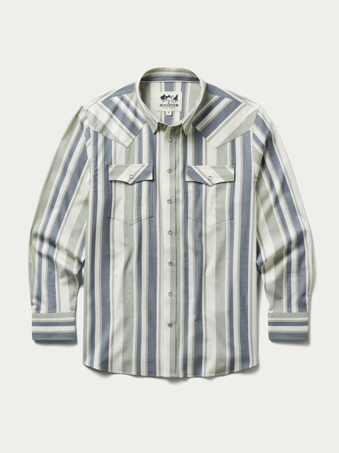 Mens Schaefer Pendleton Round-Up Green Western Stretch Snap Shirt