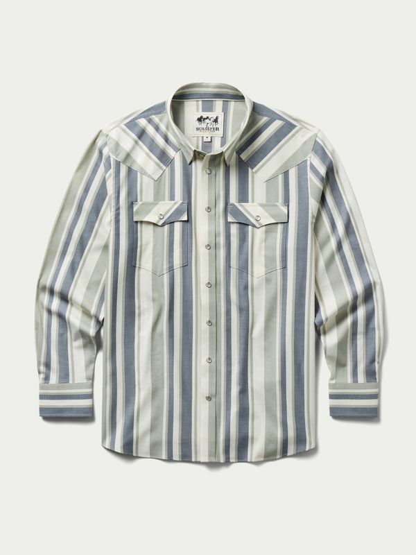 Mens Schaefer Pendleton Round-Up Green Western Stretch Snap Shirt
