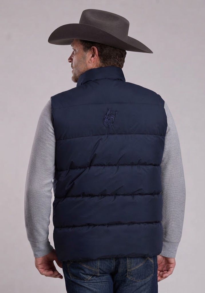 Men's Roper Pendleton Round-Up Navy Puffer Vest, size: S