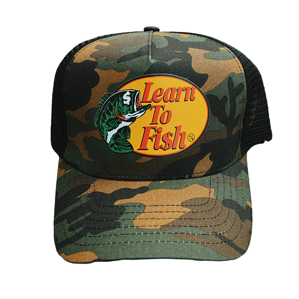 Fly Supply Learn To Fish Trucker Hat (CAMO)