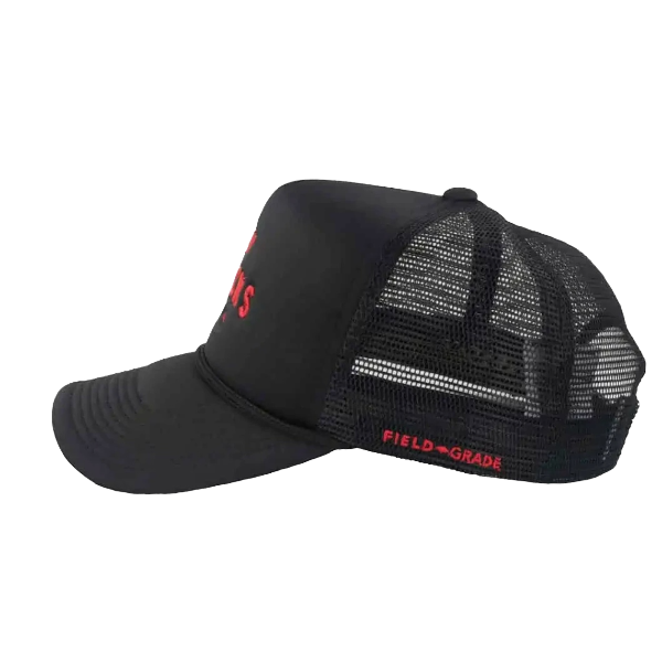 NO F*CKS GIVEN TRUCKER HAT - BLACK RED