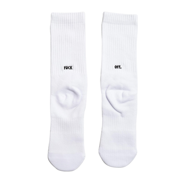 Fuck Off Crew Socks (White)