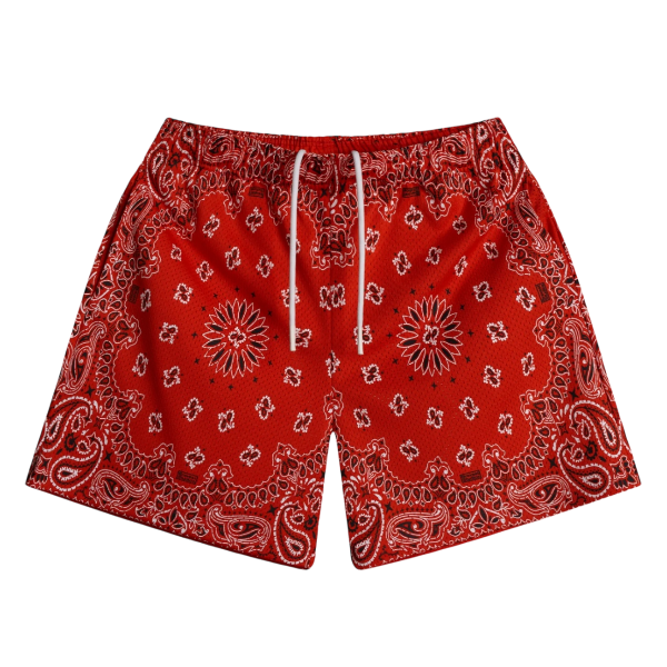 Paisley Two-Tone Red Shorts
