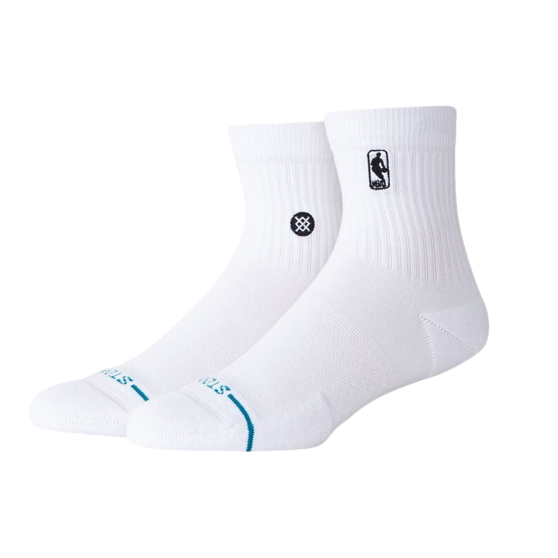 STANCE NBA LOGOMAN QUARTER SOCKS - WHITE