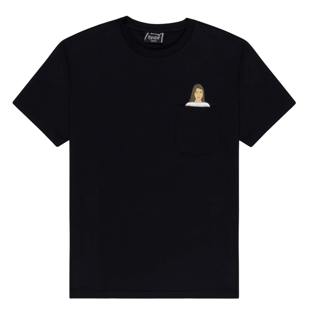RIPNDIP FLASHING KITTYS POCKET TEE (BLACK)